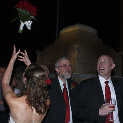 Rhona Throwing the Bouquet Rhona Throwing the Bouquet