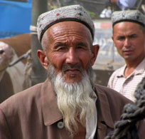 Local at the Sunday Livestock Market in Kashgar Local at the Sunday Livestock Market in Kashgar