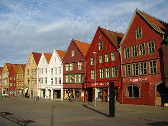 Bryggen Waterfront Area in Bergen, Norway