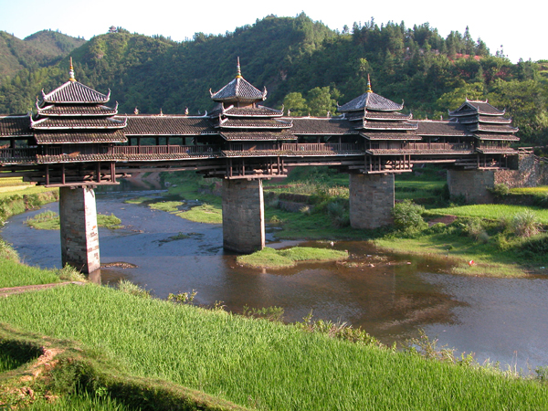 Dong Minority Bridge in Chengyang, China