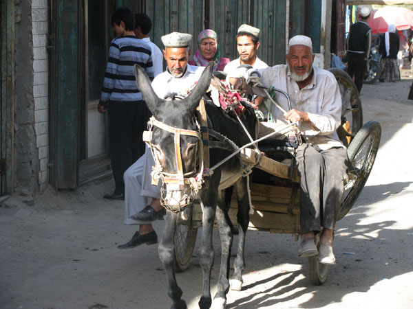 Hotan, China - Sunday Market Transport