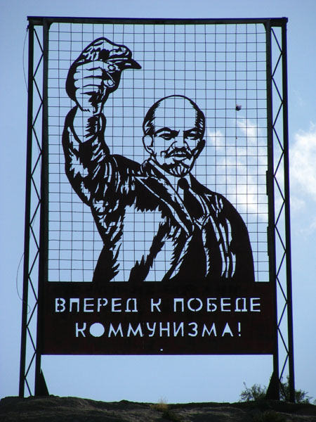 Propaganda in Kadji-Sai, Kyrgyzstan