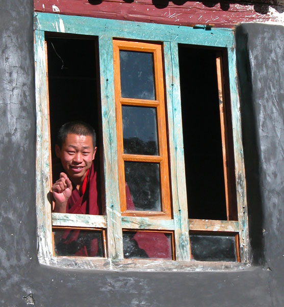 Curious Tibetan Monk