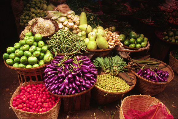Vegetables on Offer in a Mandalay Market